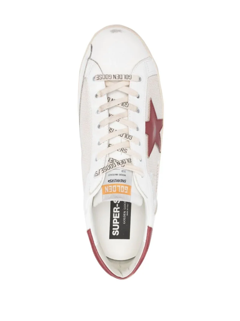 Sneakers Golden Goose Super-Star Mesh alb/rosu - imagine 4