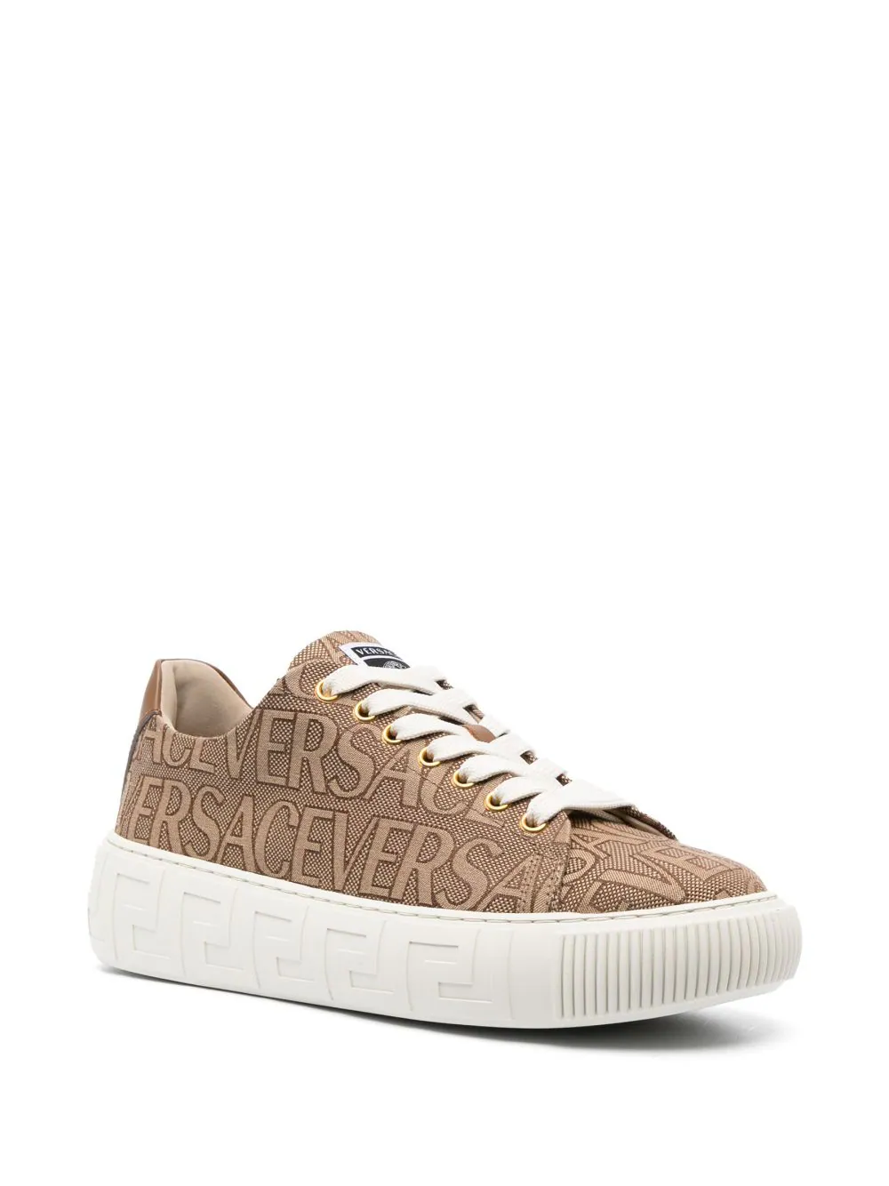 Sneakers Versace Allover Greca maro - imagine 3