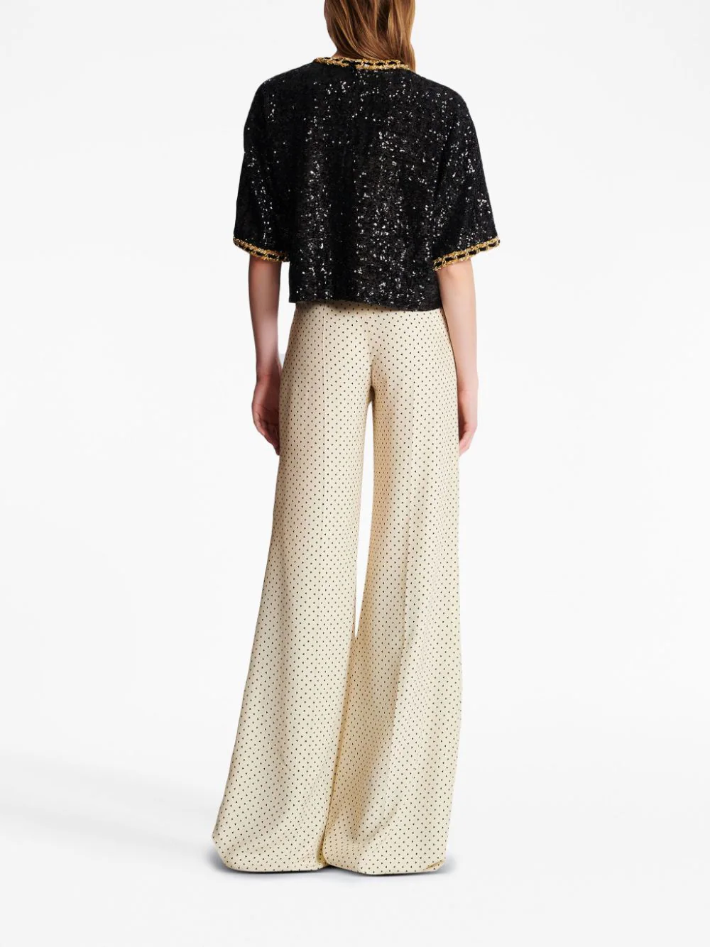 Top Balmain Sequin Embroidery multicolor - imagine 2