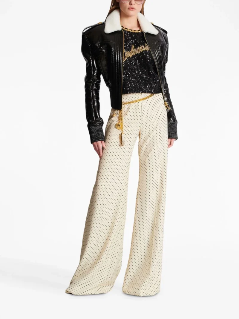 Top Balmain Sequin Embroidery multicolor - imagine 4