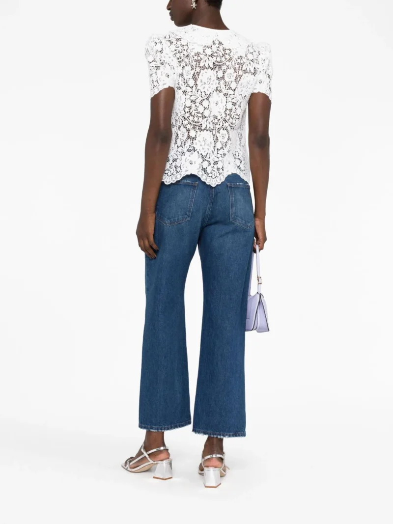 Top Self-Portrait Cord Lace alb - imagine 2