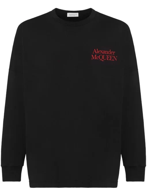 tricou alexander mcqueen oversized logo negru 759388qvz250901 01