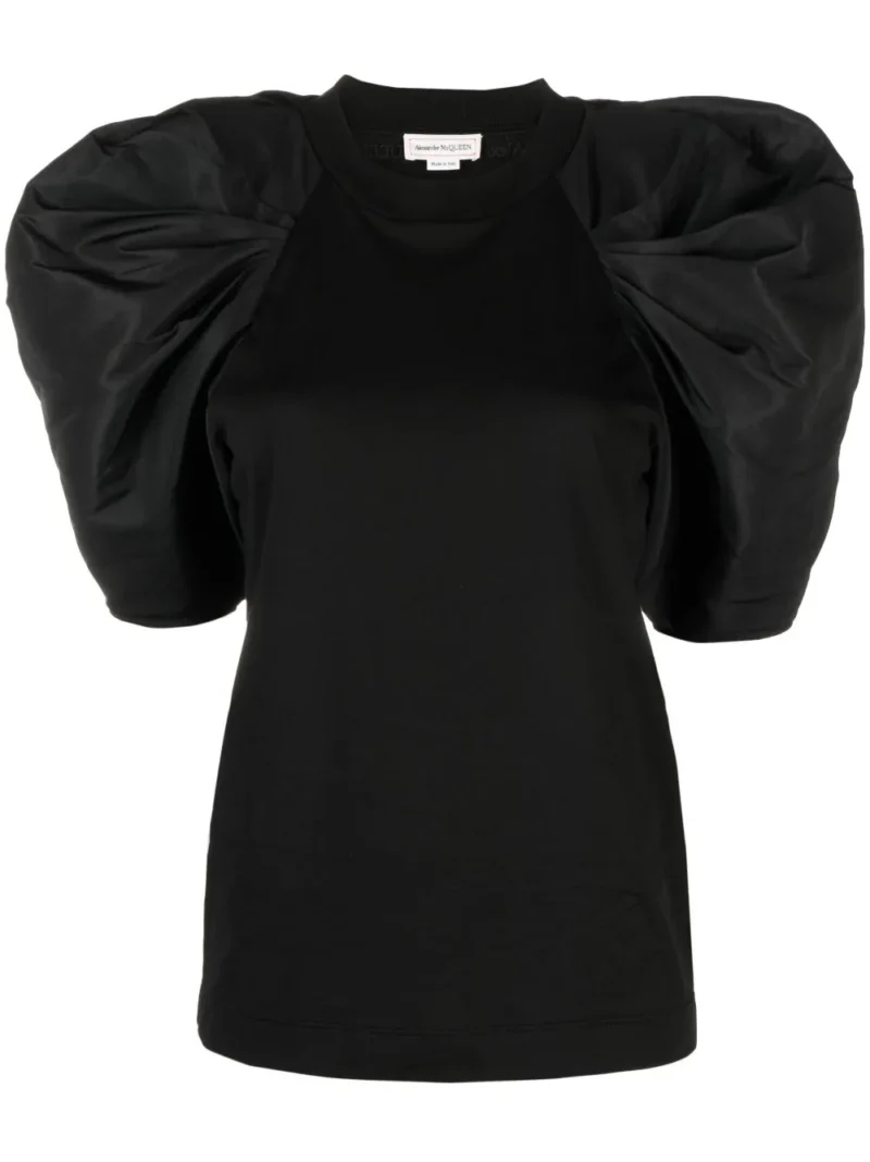 Tricou Alexander McQueen Puff-Sleeve negru