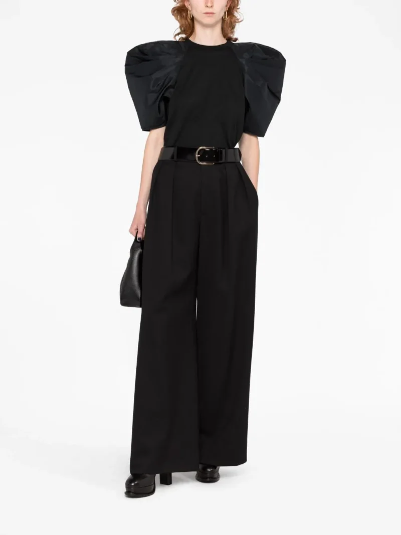 Tricou Alexander McQueen Puff-Sleeve negru - imagine 3