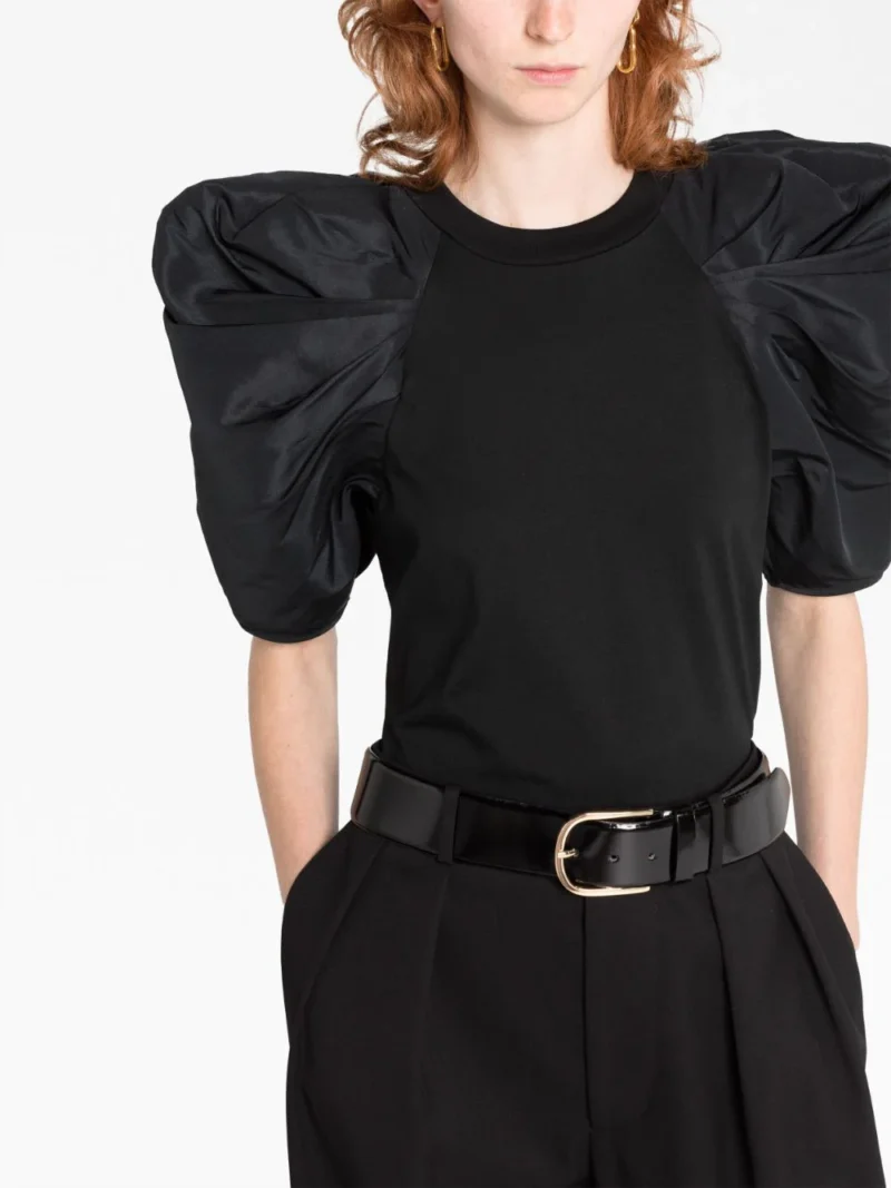 Tricou Alexander McQueen Puff-Sleeve negru - imagine 5