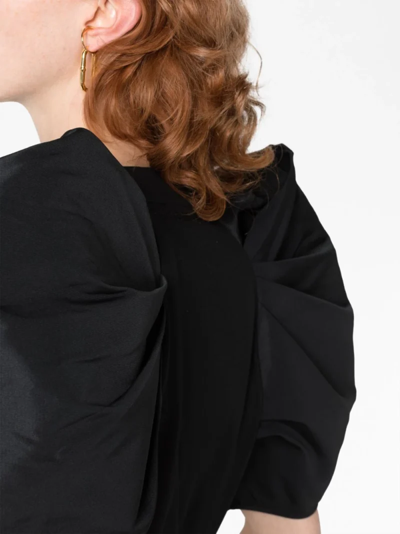Tricou Alexander McQueen Puff-Sleeve negru - imagine 6