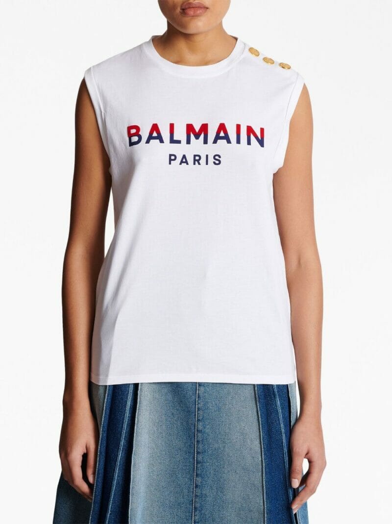 tricou balmain paris logo alb bf1ed001bc46gpy 05