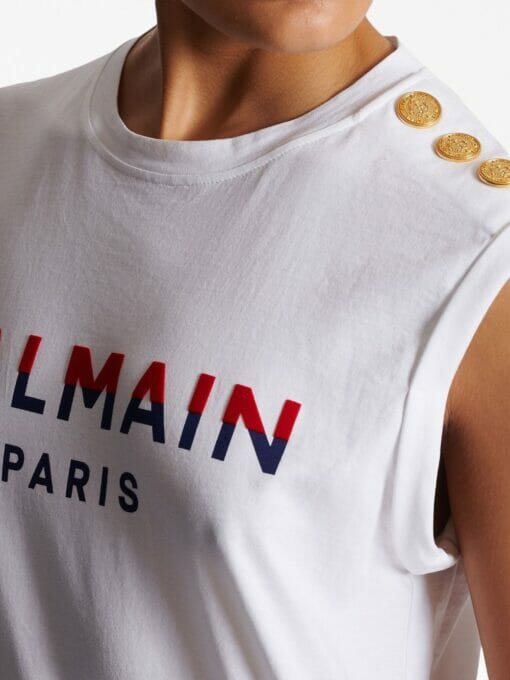 tricou balmain paris logo alb bf1ed001bc46gpy 07