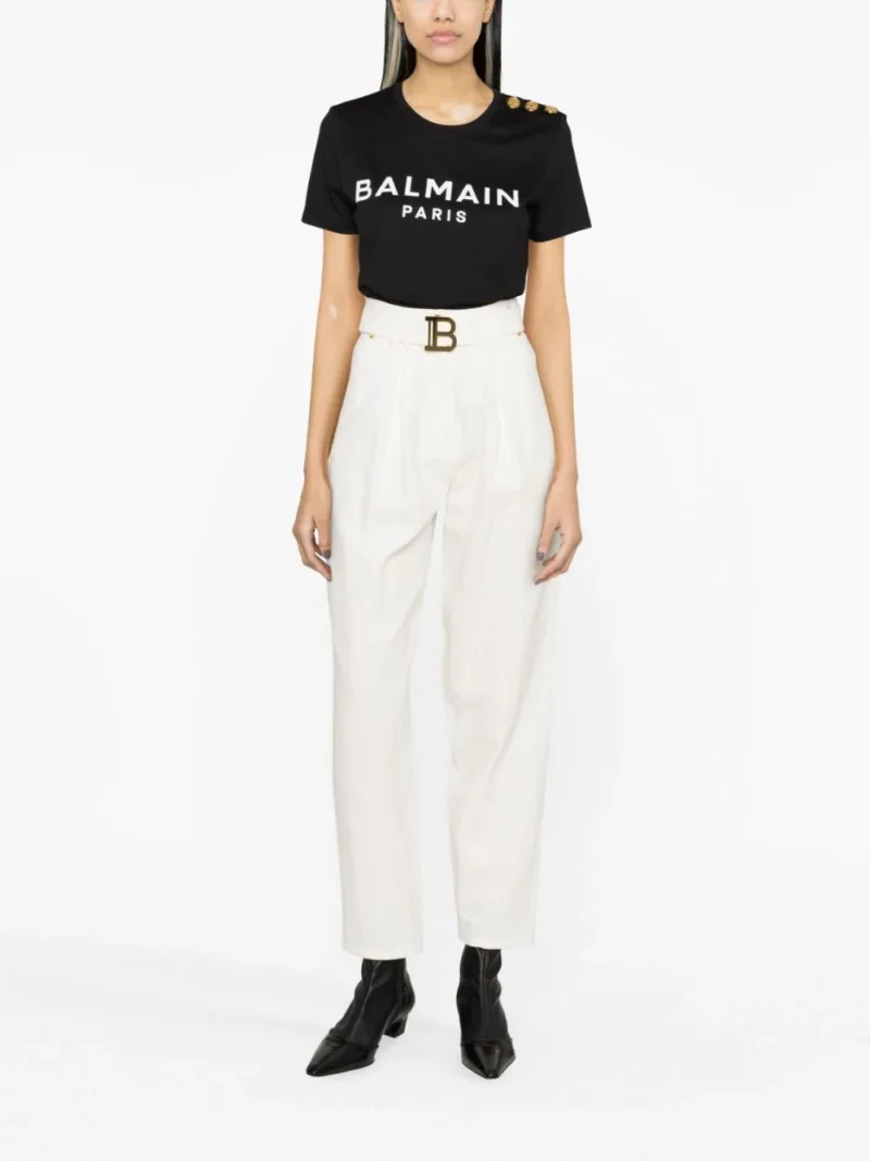 Tricou Balmain Paris Logo Print negru - imagine 3