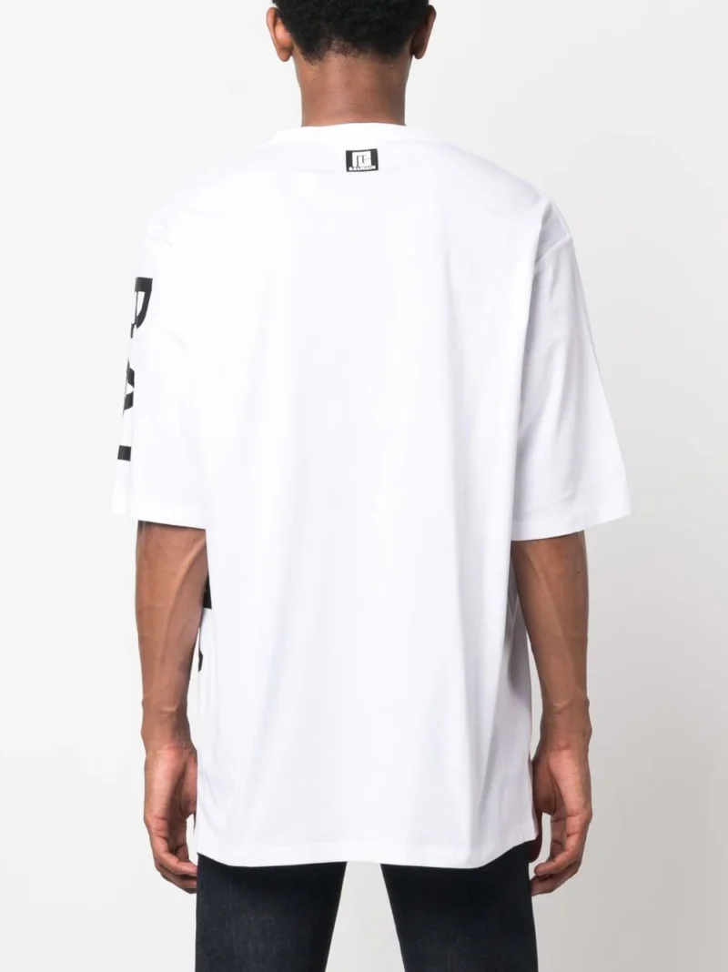 Tricou Balmain Side Logo alb - imagine 2