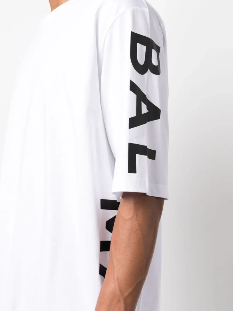 Tricou Balmain Side Logo alb - imagine 5