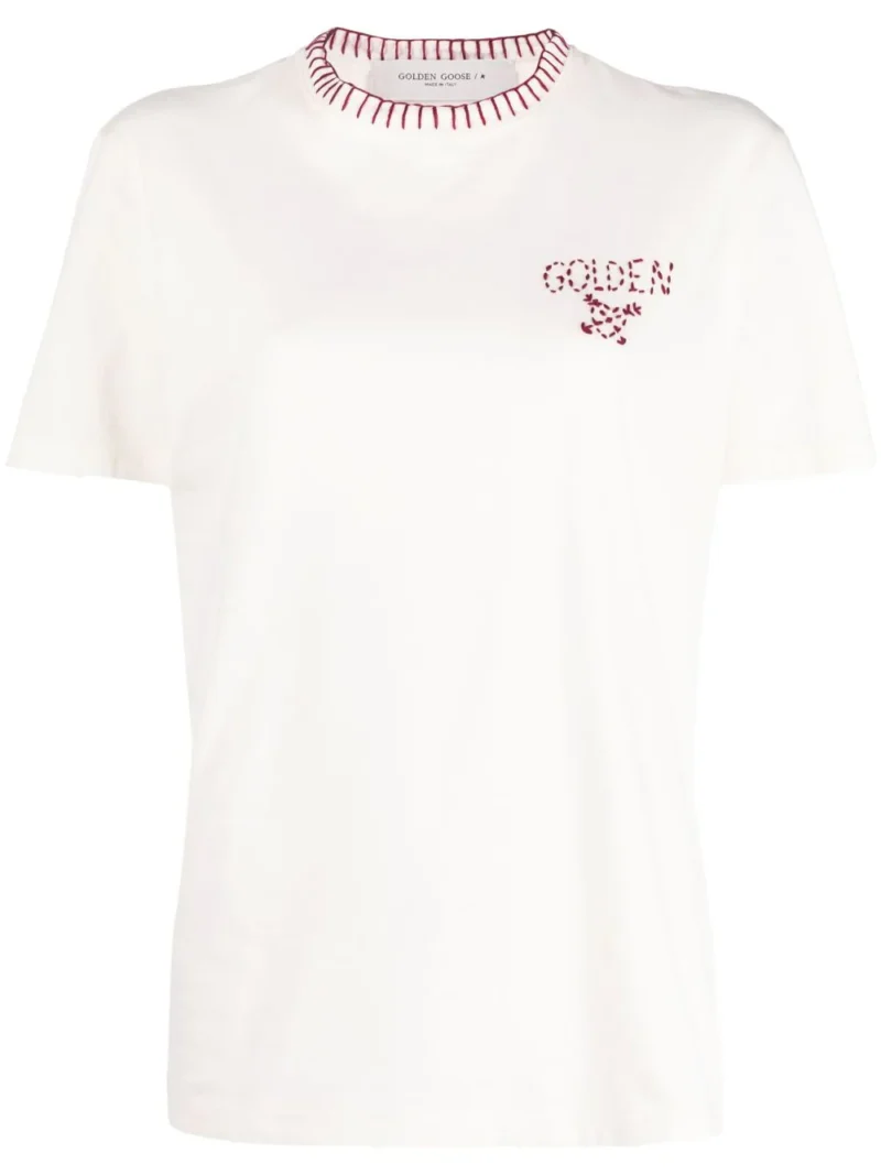 Tricou Golden Goose Embroidered alb