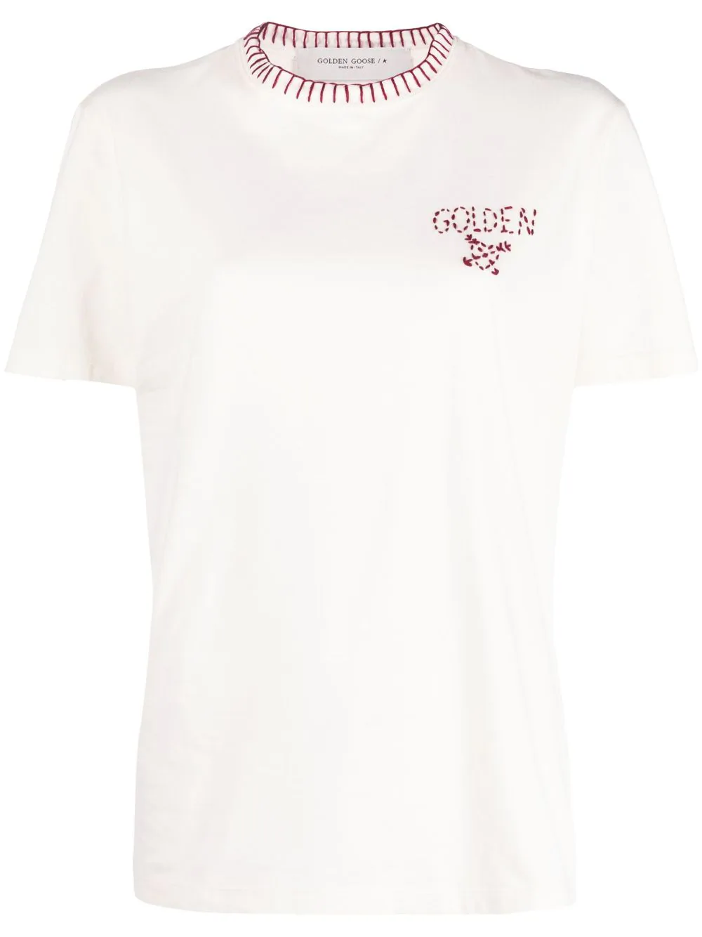 Tricou Golden Goose Embroidered alb
