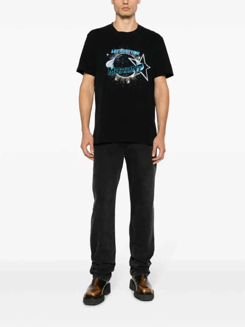 Tricou Marant Graphic Print negru - imagine 3