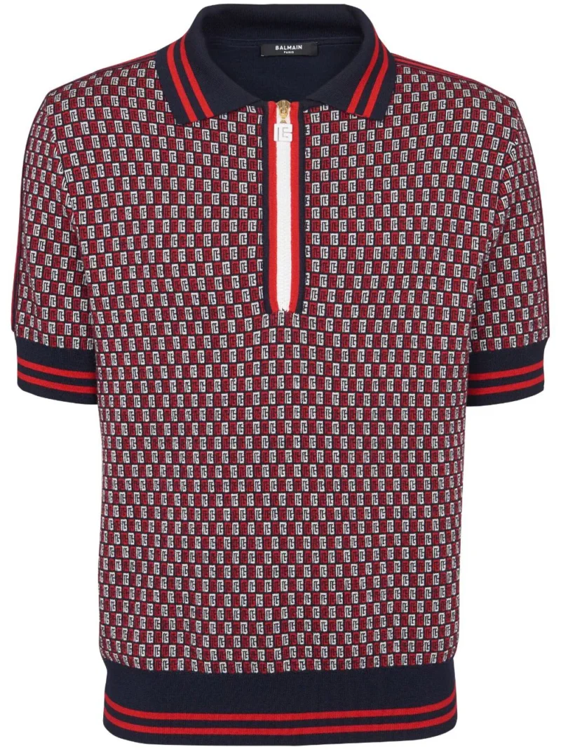 Tricou polo Balmain Monogram multicolor