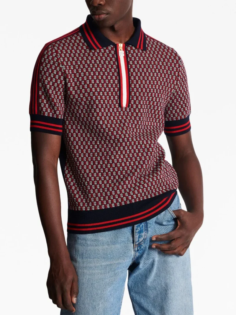 Tricou polo Balmain Monogram multicolor - imagine 2