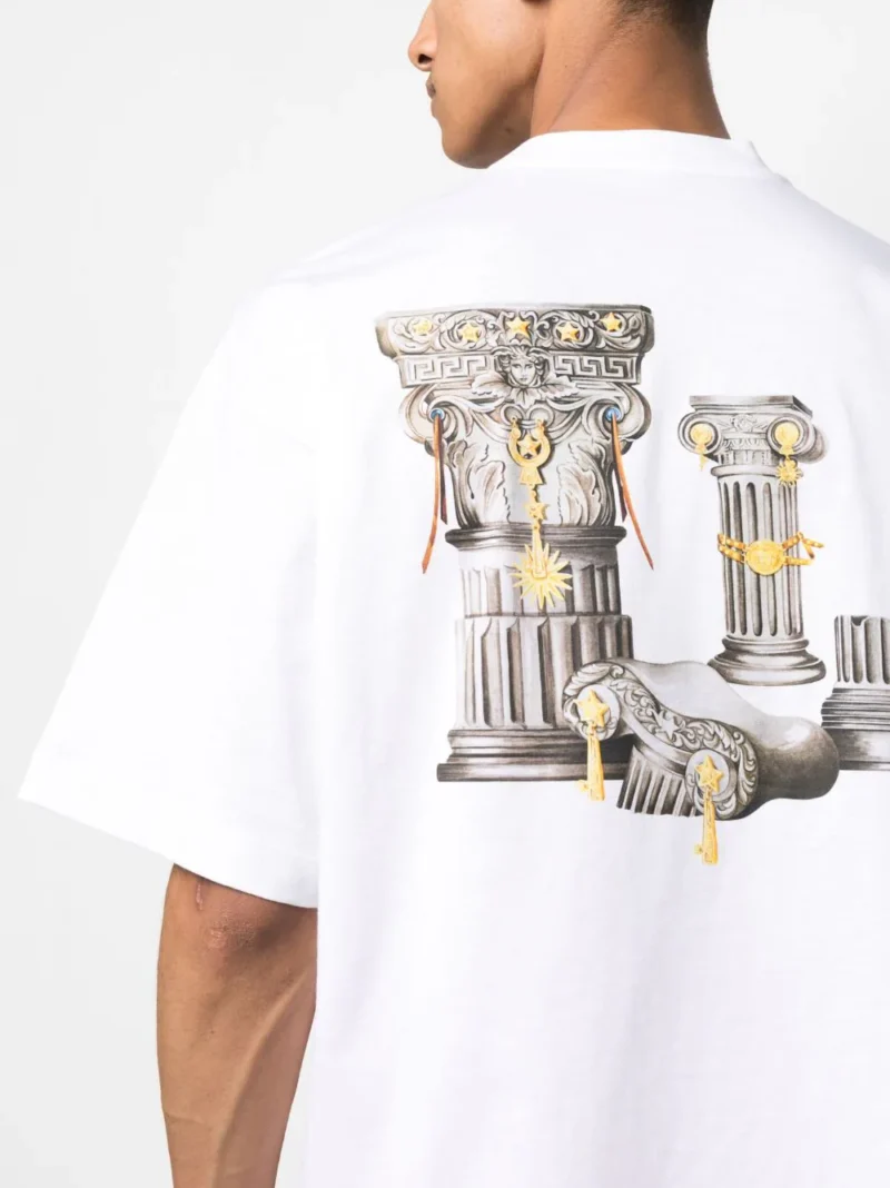 Tricou Versace Colonna Print alb - imagine 5