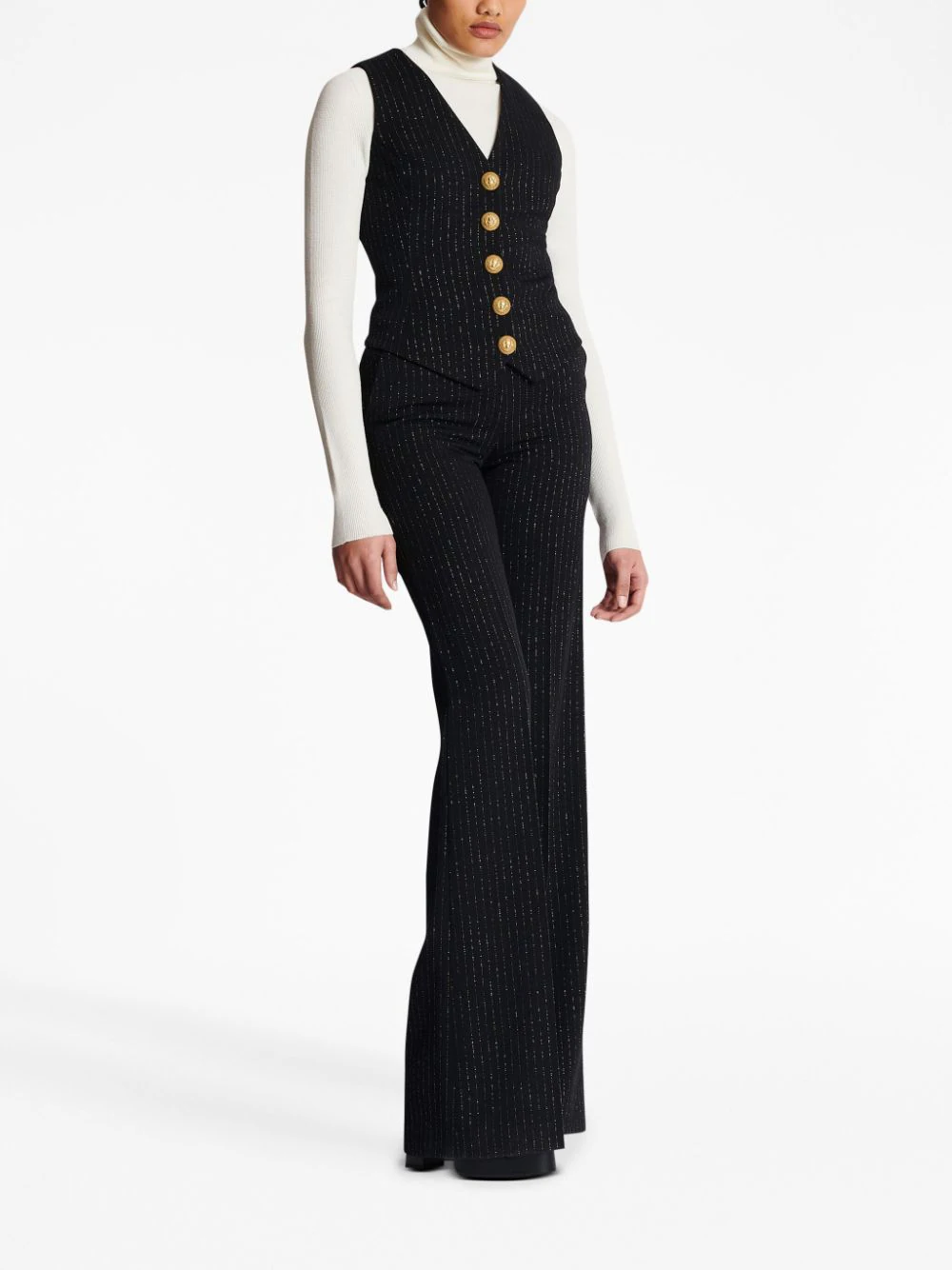 Vesta Balmain Lurex Stripes neagra - imagine 3