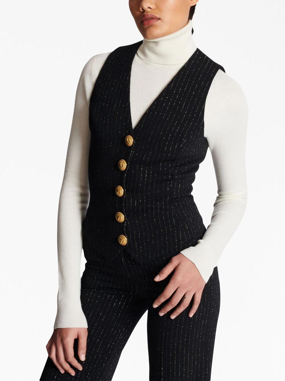 Vesta Balmain Lurex Stripes neagra - imagine 6