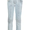Jeans Isabel Marant zip-embellished cropped albastru