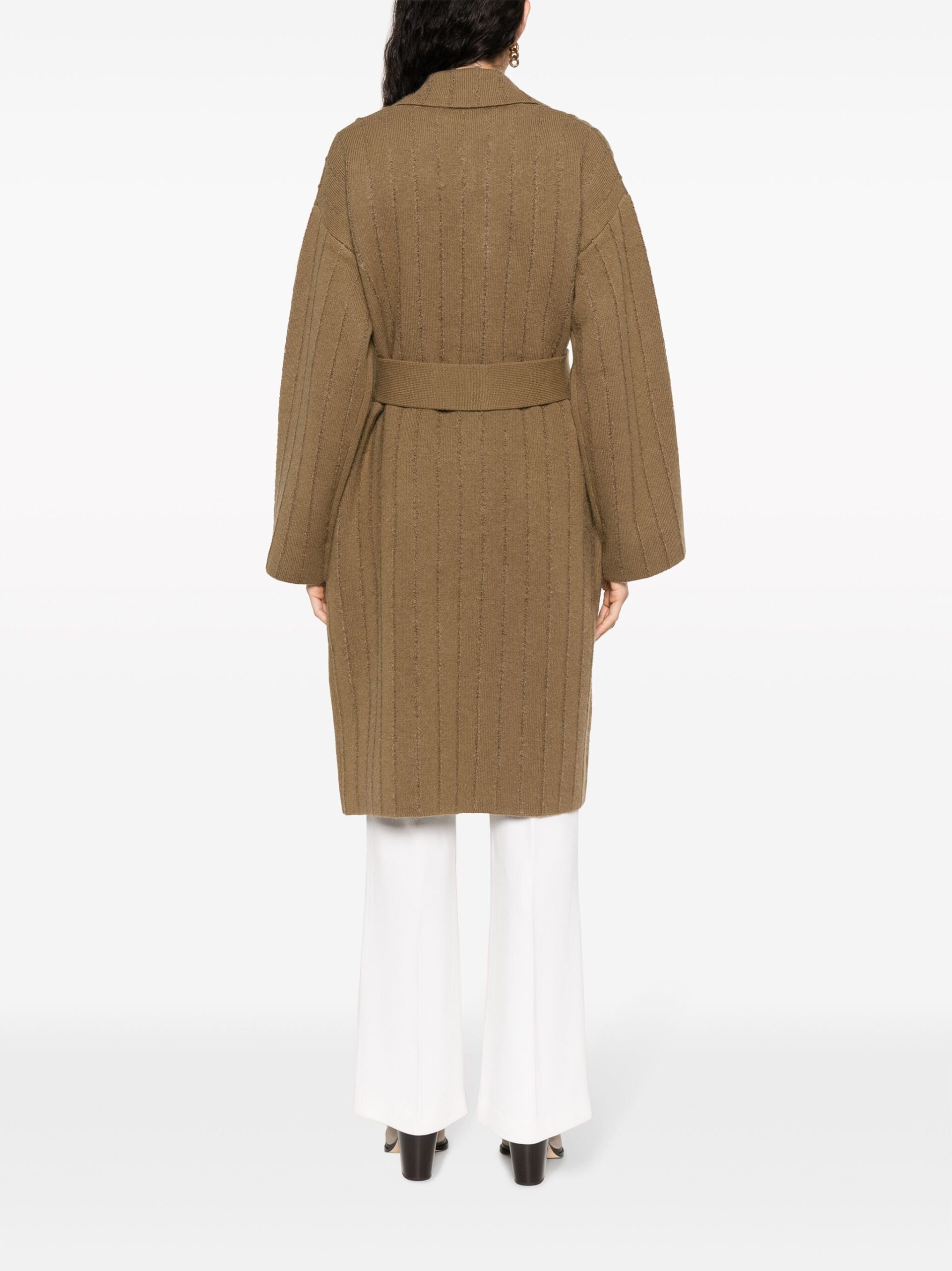 Palton JOSEPH Striped-Knit maro - imagine 2