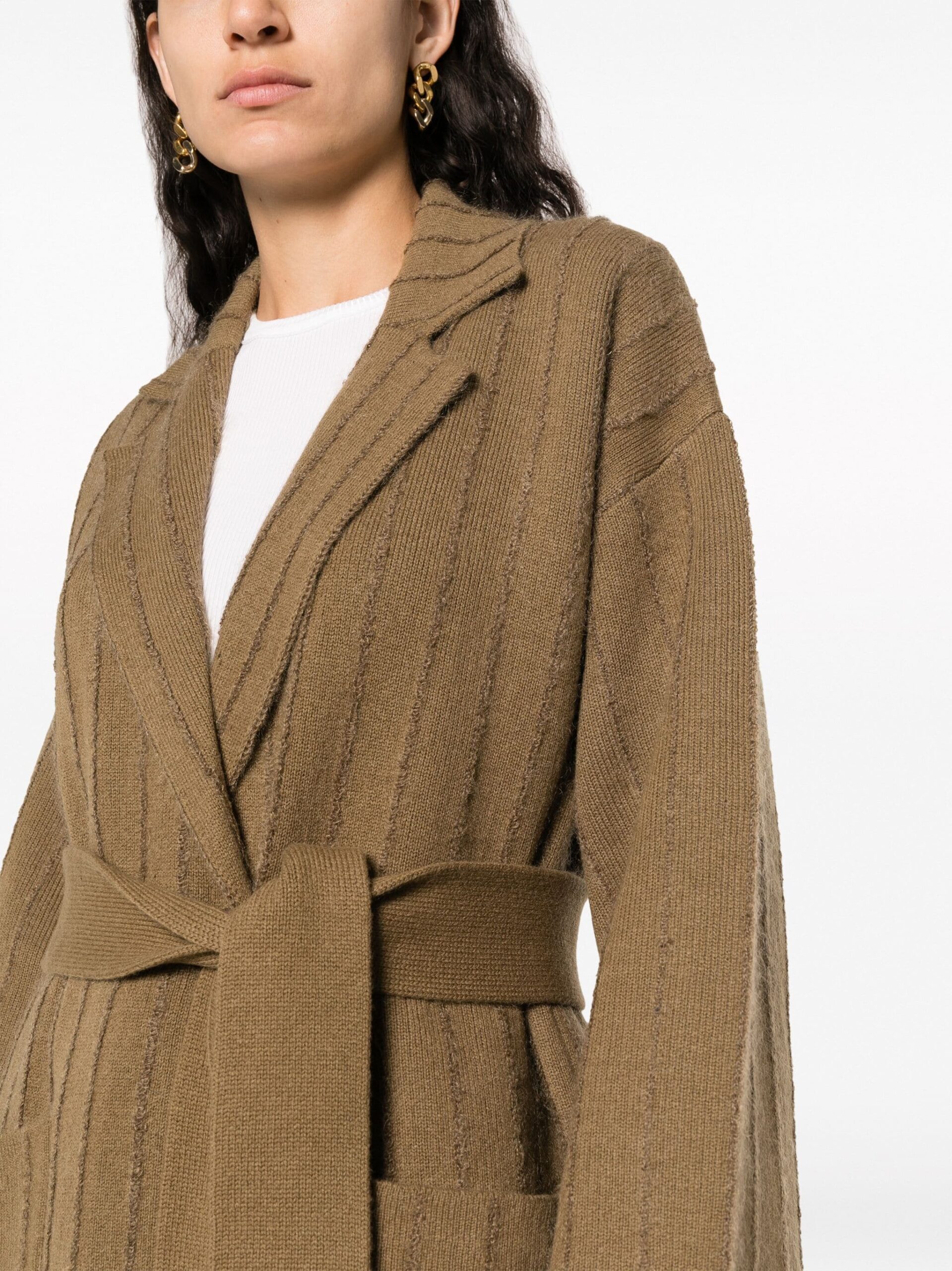 Palton JOSEPH Striped-Knit maro - imagine 6