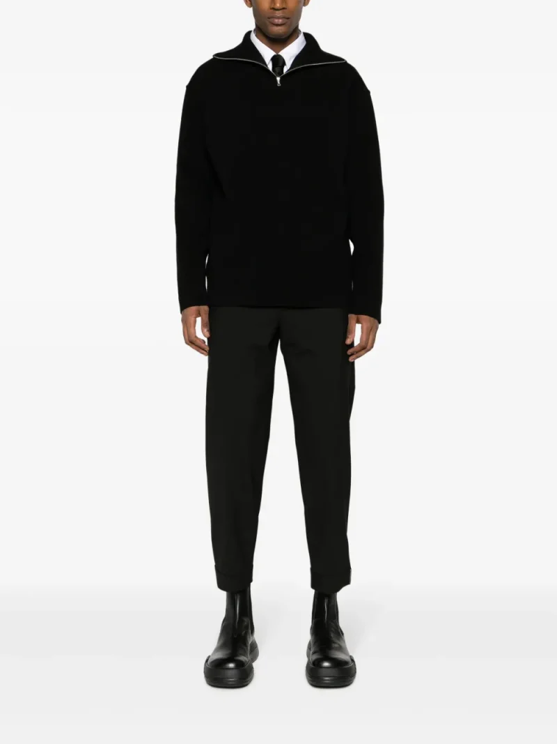 Alternative view of Pantaloni Neil Barrett Jamie slim-cut cropped negru