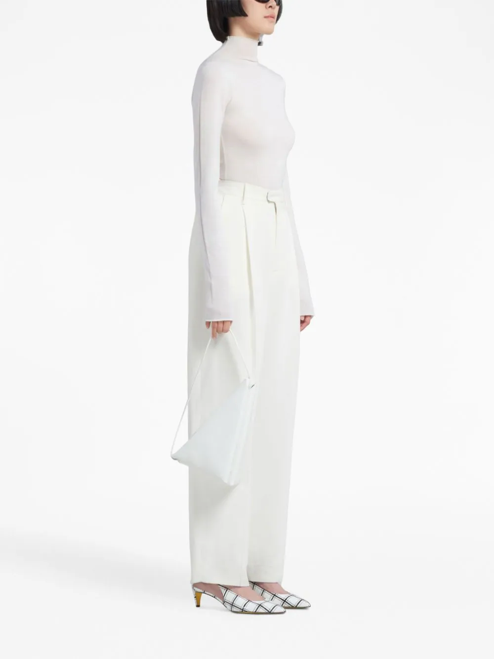 Pantaloni Marni Cady albi - imagine 4