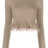Pulover JW Anderson Fringed Hem bej