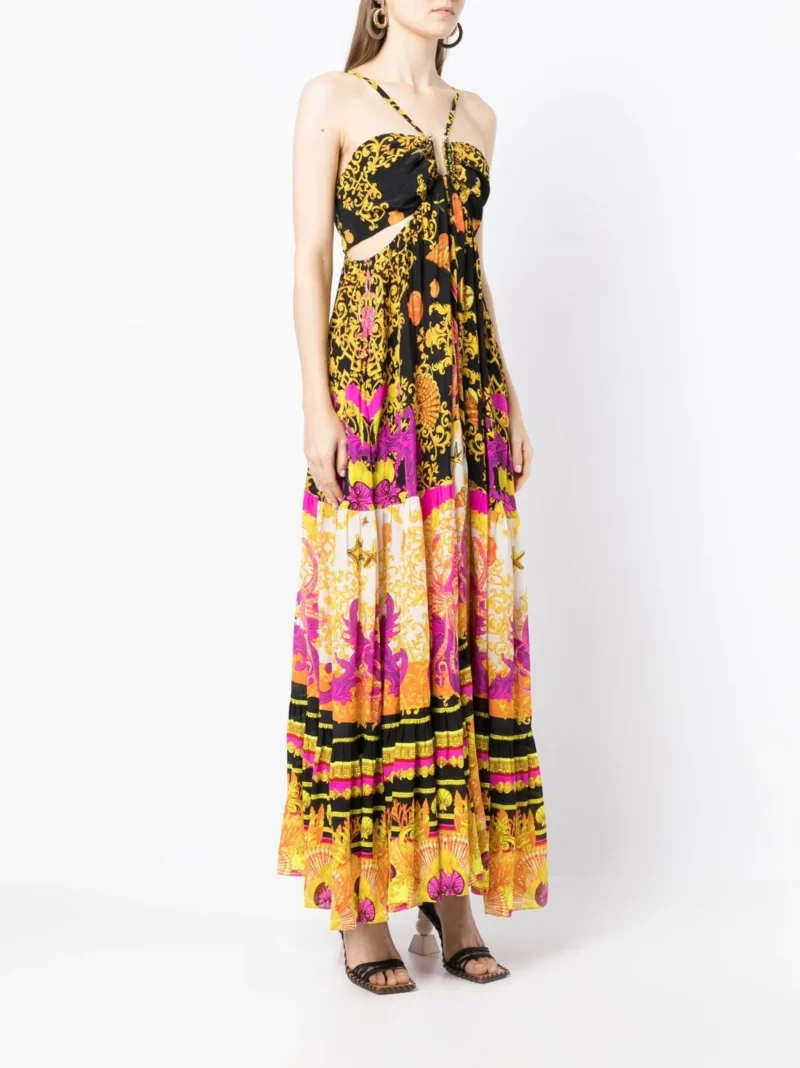 Rochie Camilla printed gathered cut-out multicolor - imagine 5
