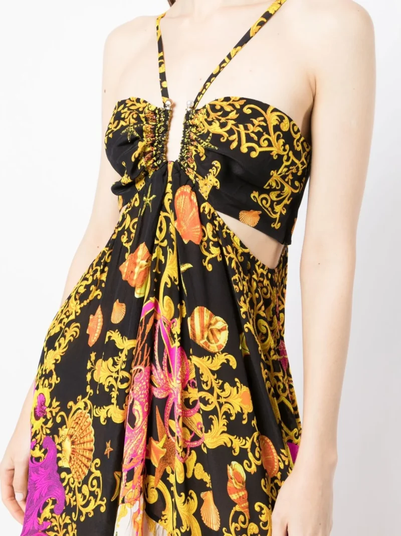 Rochie Camilla printed gathered cut-out multicolor - imagine 3