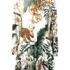 Rochie Camilla tiger-print tiered multicolor