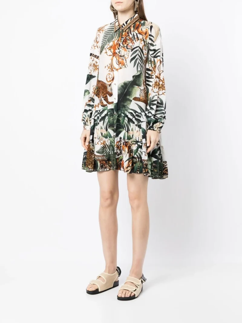 Rochie Camilla tiger-print tiered multicolor - imagine 6