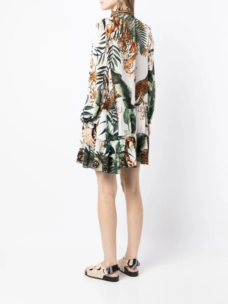 Rochie Camilla tiger-print tiered multicolor - imagine 5