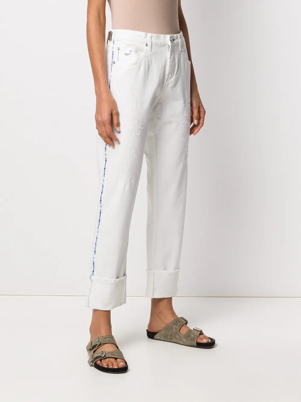 Pantaloni denim Jacob Cohen Karen High Rise alb - imagine 3