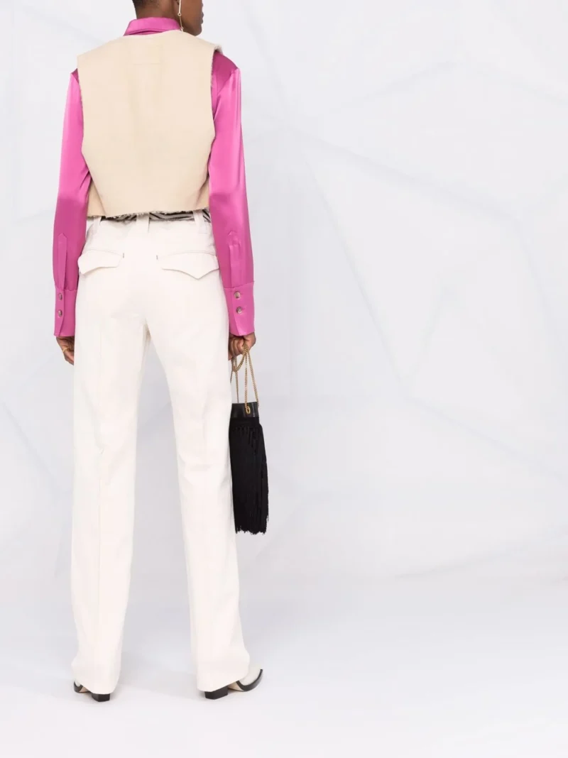 Alternative view of Pantaloni Isabel Marant Straight Leg alb