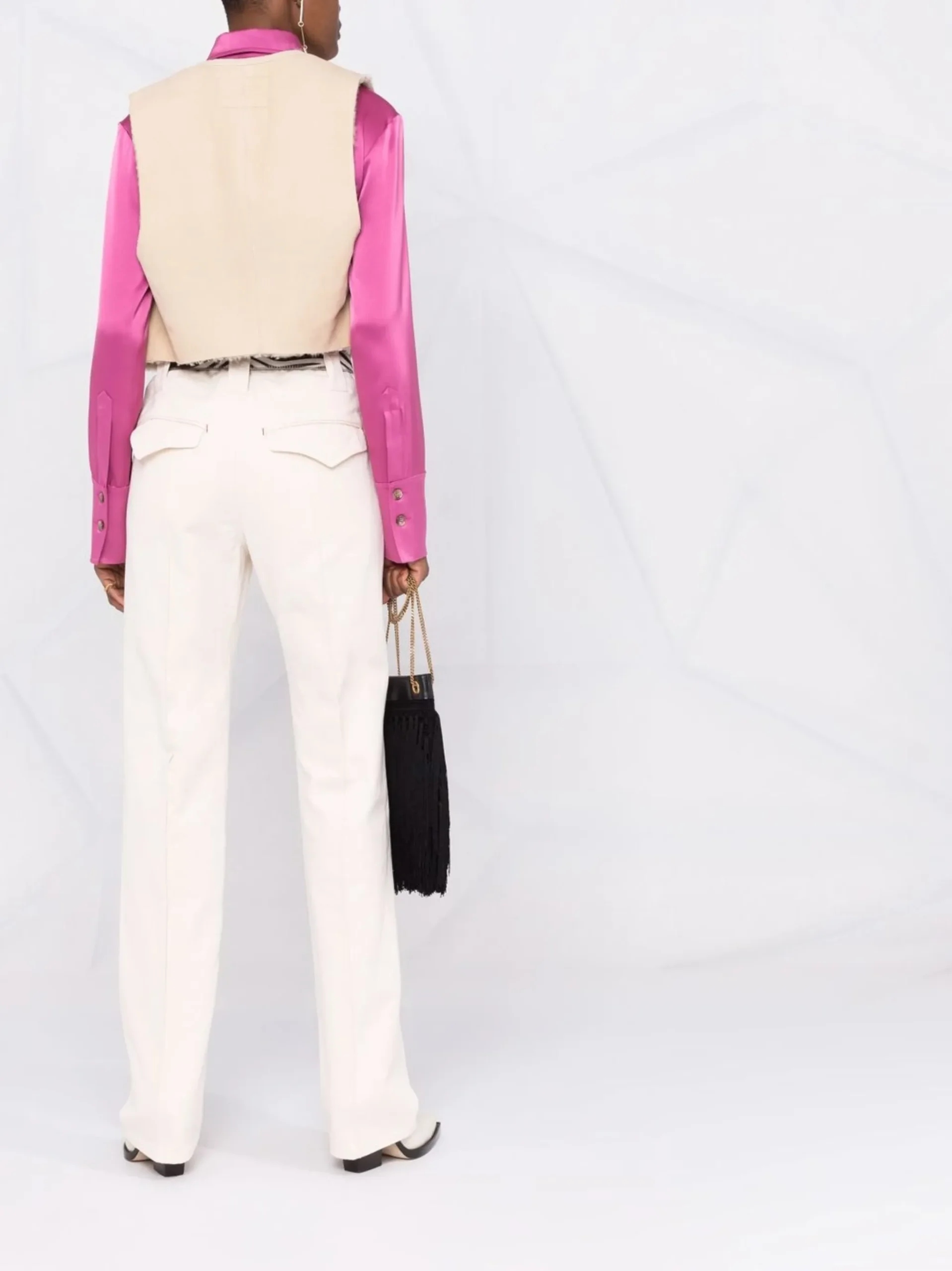 Pantaloni Isabel Marant Straight Leg alb - imagine 2