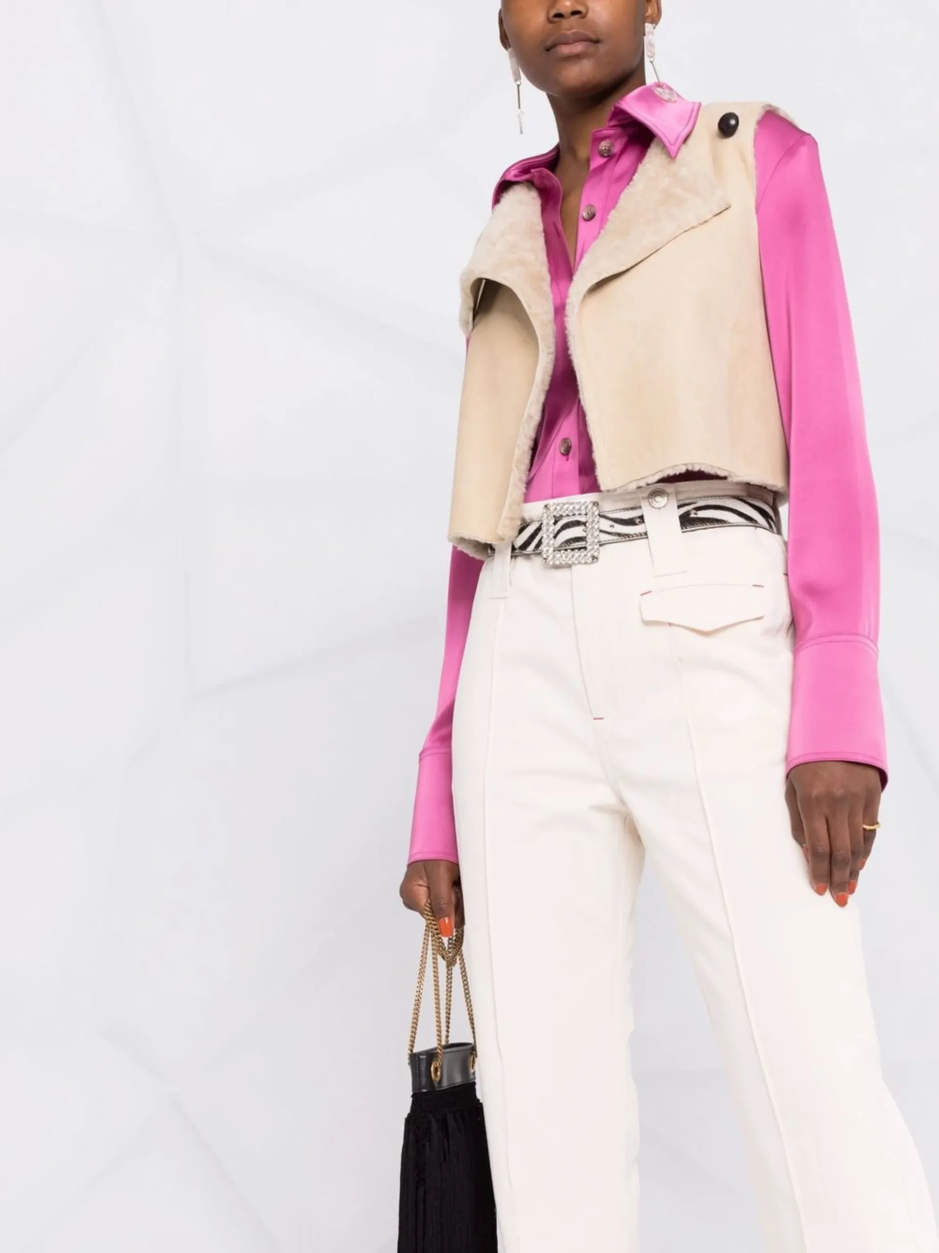 Pantaloni Isabel Marant Straight Leg alb - imagine 4