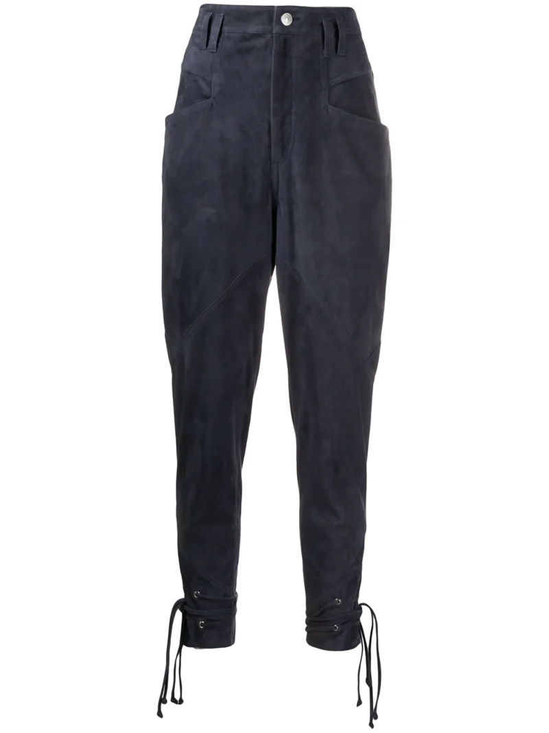 Pantaloni Isabel Marant Ubaia Tapered bleumarin