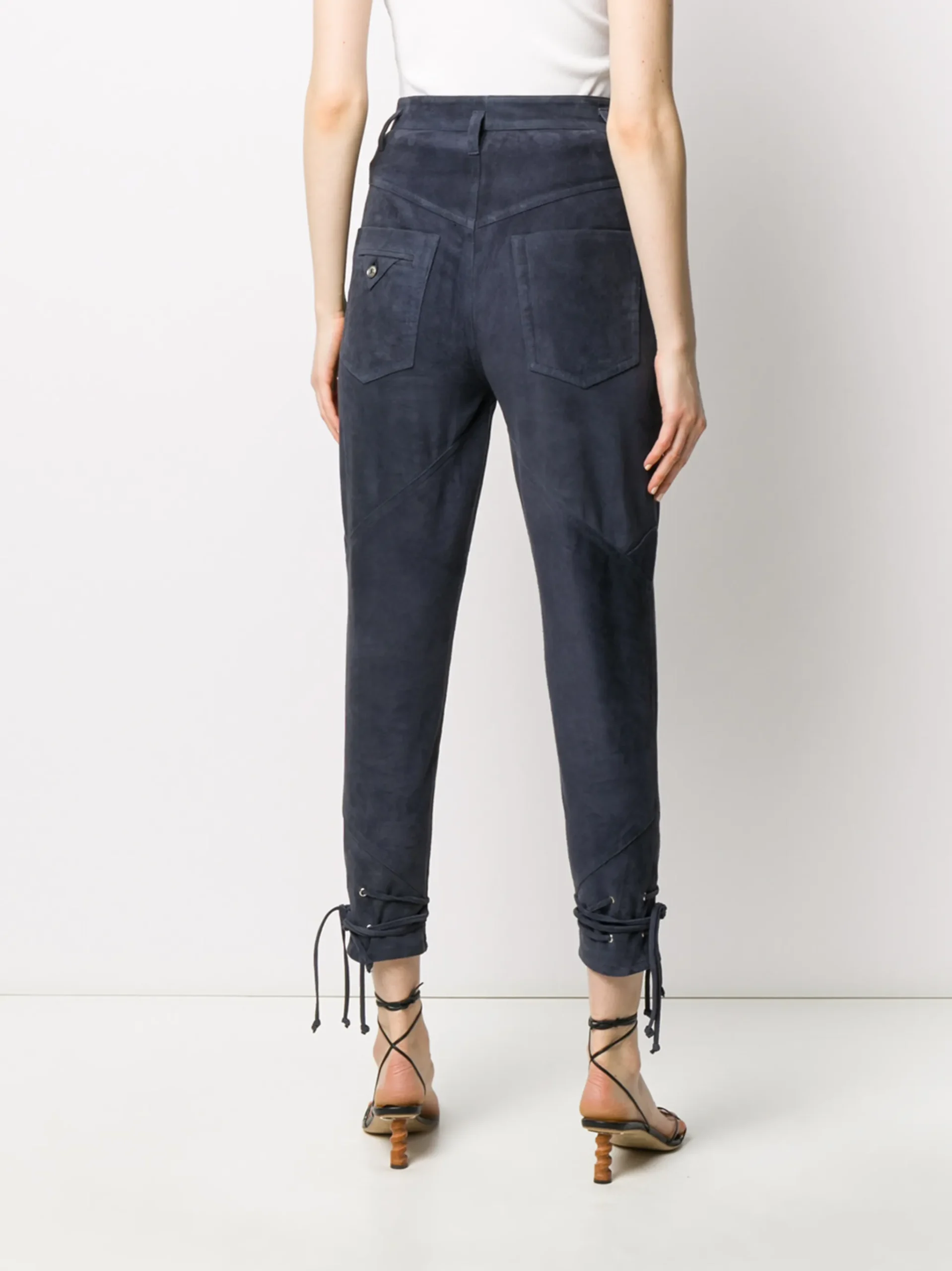 Pantaloni Isabel Marant Ubaia Tapered bleumarin - imagine 2