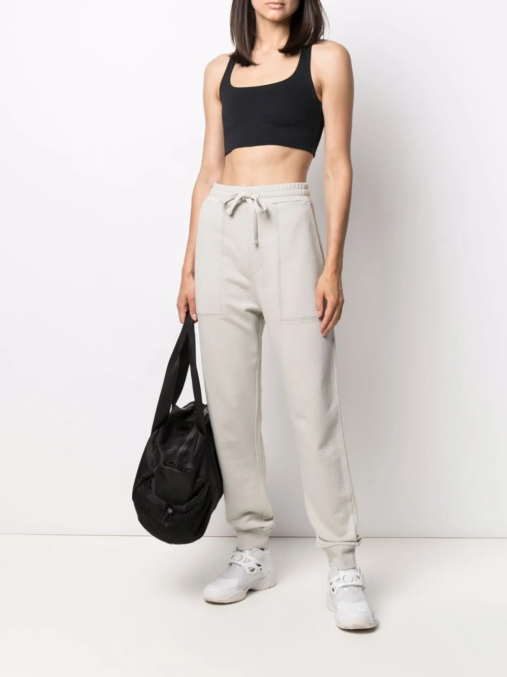 Pantaloni Nanushka logo-embroidered alb - imagine 2