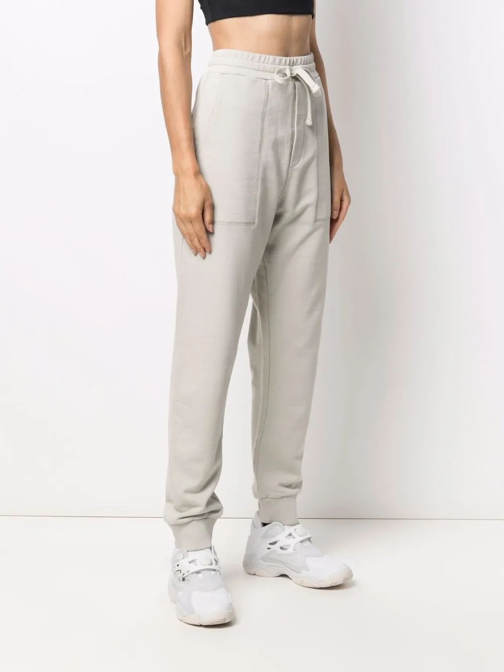 Pantaloni Nanushka logo-embroidered alb - imagine 5