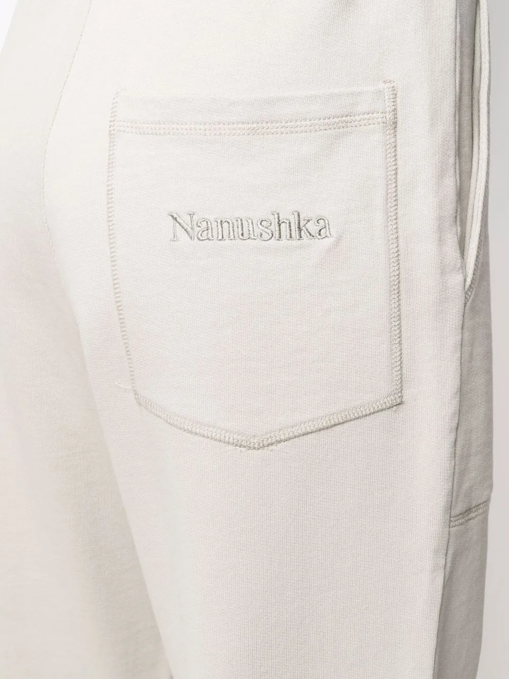 Pantaloni Nanushka logo-embroidered alb - imagine 3