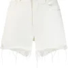 Pantaloni scurti Stella McCartney frayed hem denim alb