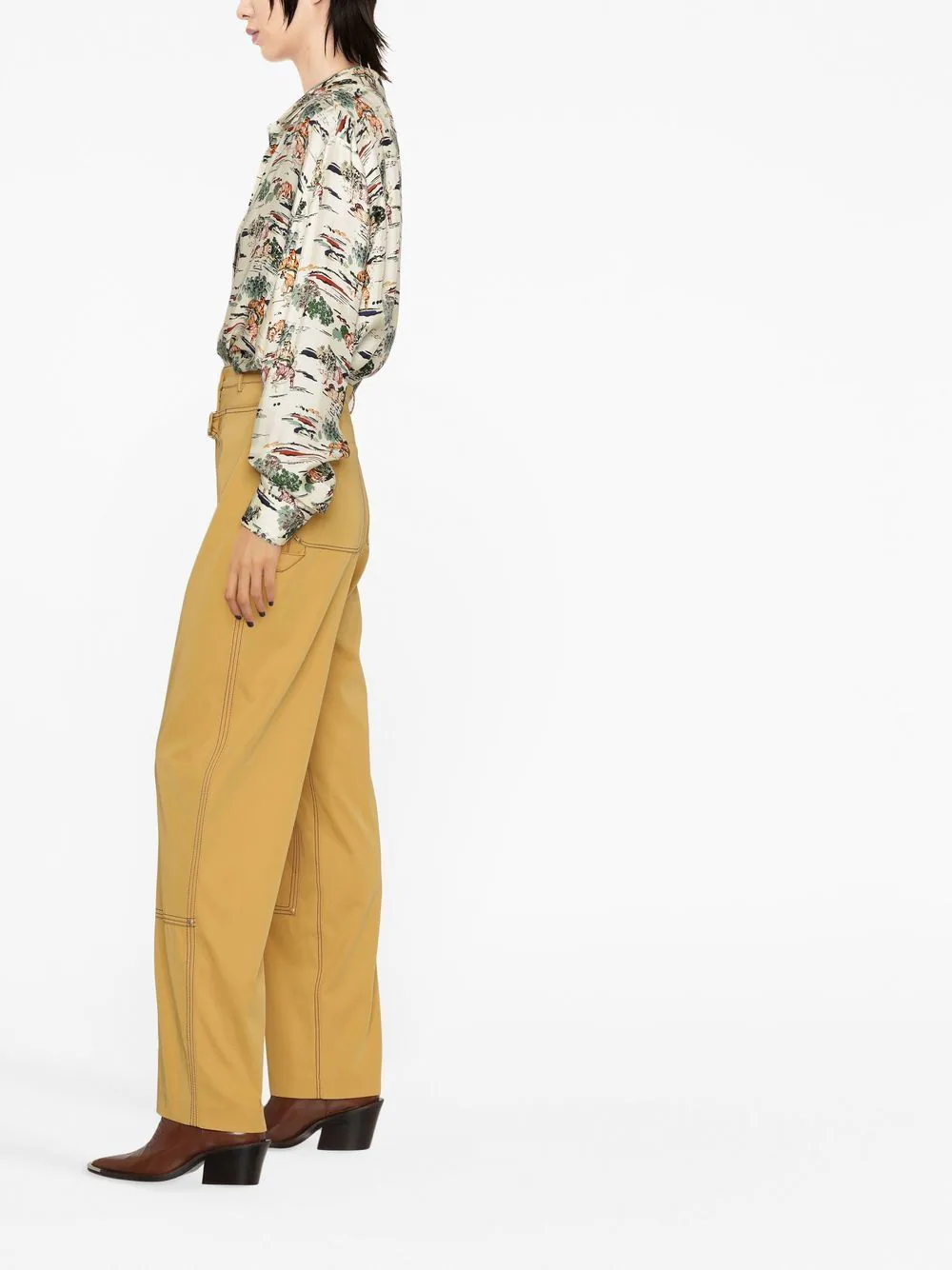Pantaloni Stella McCartney Buckle-Detail galbeni - imagine 4