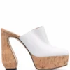 Pantofi mules SI ROSSI Cork albi