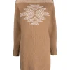 Rochie Lorena Antoniazzi ribbed-knit bej