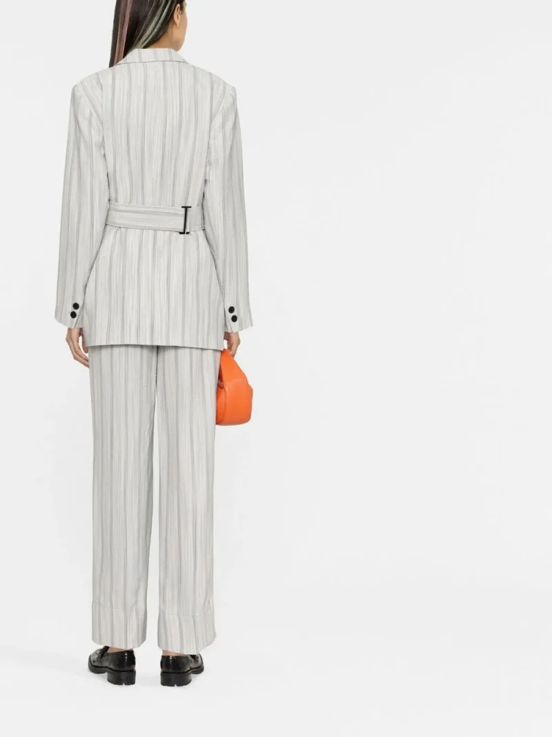 Alternative view of Sacou GANNI Striped Suiting gri