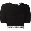 Top GANNI Beaded Tassels Crochet negru