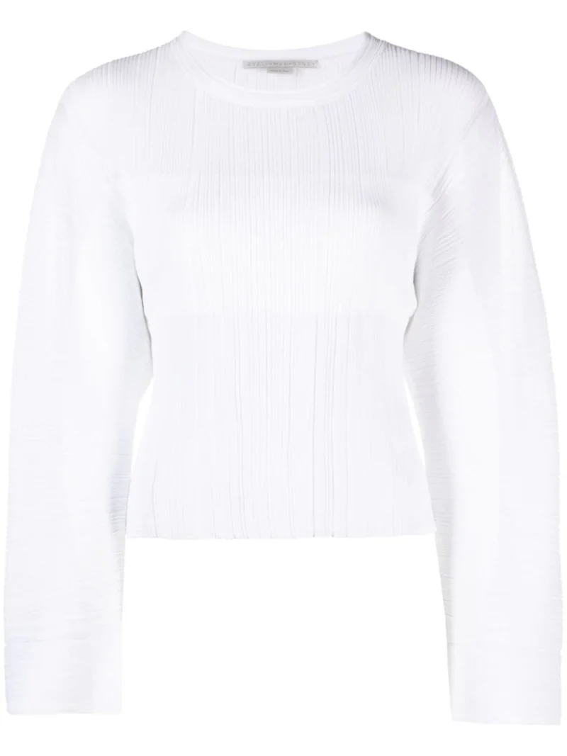 Bluza Stella McCartney Plisse Knit alba